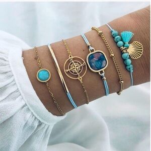6 piece Compass Bracelet Set